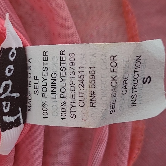 EUC Vintage Taboo women's hot orange pink sparkling fishtail midi dress S - Picture 14 of 16